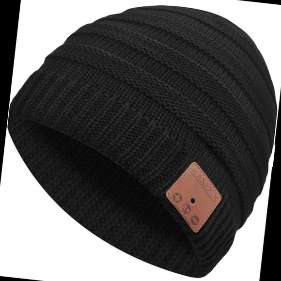 Black Bluetooth Beanie Hat, Unique Tech Gift for Boyfriend/Girlfriend etc - Picture 2 of 8